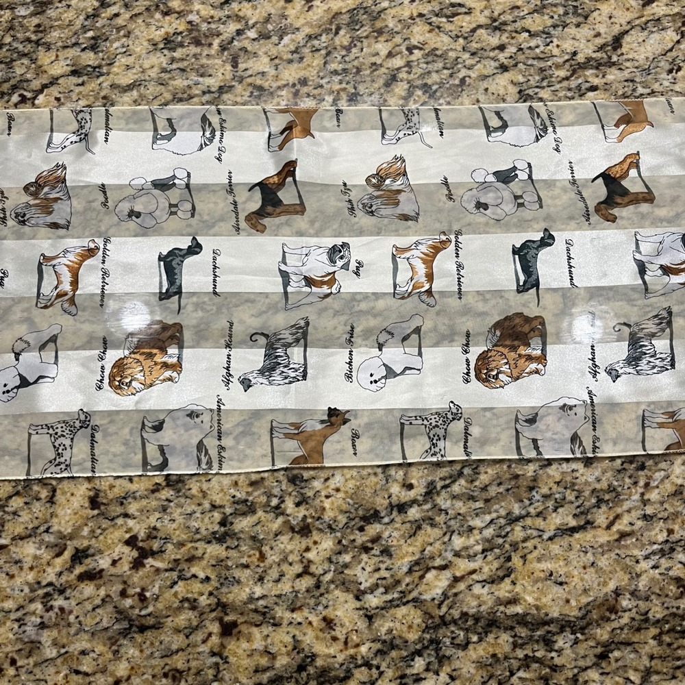 Vintage Sheer Dog Breed Scarf Multi Breed Dalmatian Poodle Golden Retriever